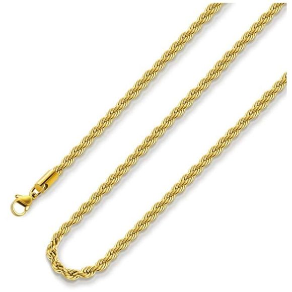 18k Real Gold Plated Chain Unisex - Picture 1 of 2